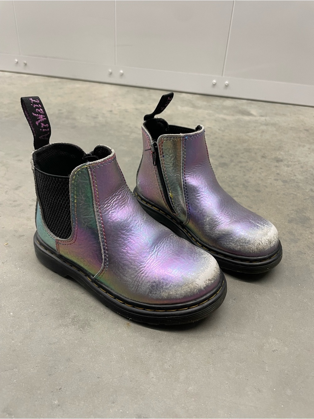 Dr. Martens Kids Iridescent Chelsea Boots - Purple/Green Sheen